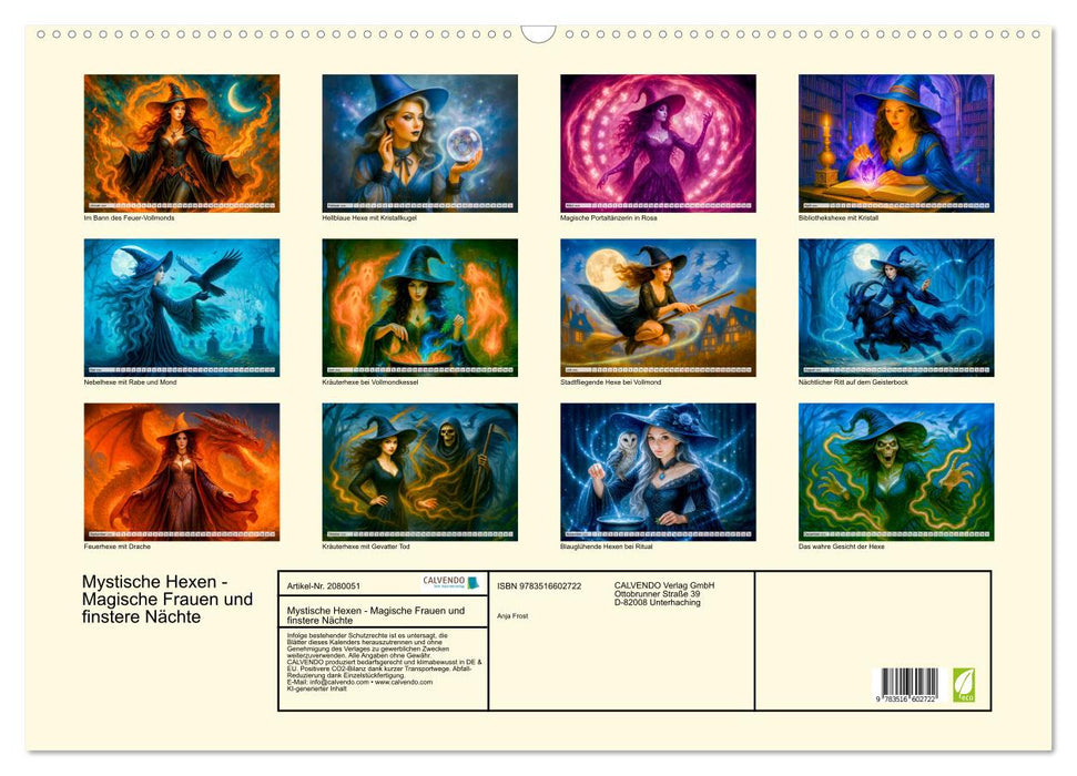 Mystische Hexen - Magische Frauen und finstere Nächte (CALVENDO Wandkalender 2026)