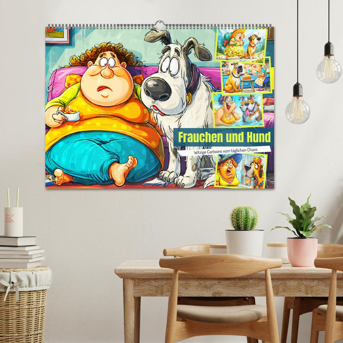 Frauchen und Hund. Witzige Cartoons vom täglichen Chaos (CALVENDO Wandkalender 2026)