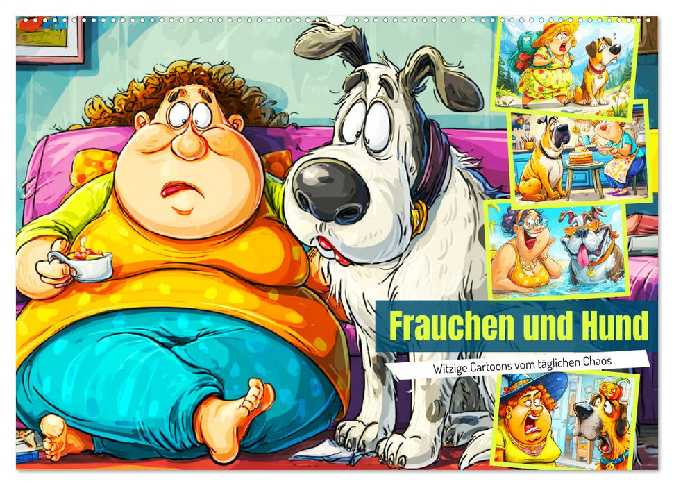 Frauchen und Hund. Witzige Cartoons vom täglichen Chaos (CALVENDO Wandkalender 2026)