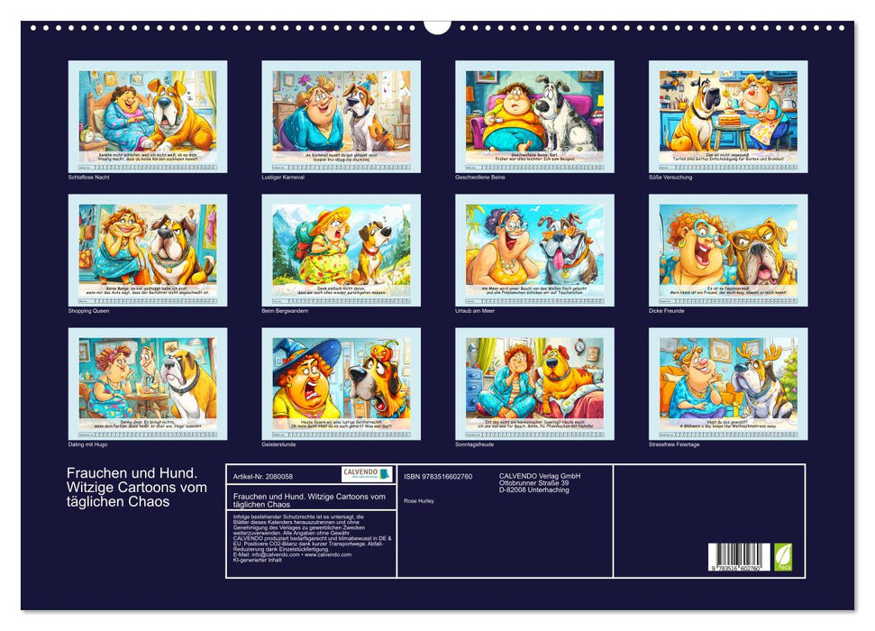Frauchen und Hund. Witzige Cartoons vom täglichen Chaos (CALVENDO Wandkalender 2026)