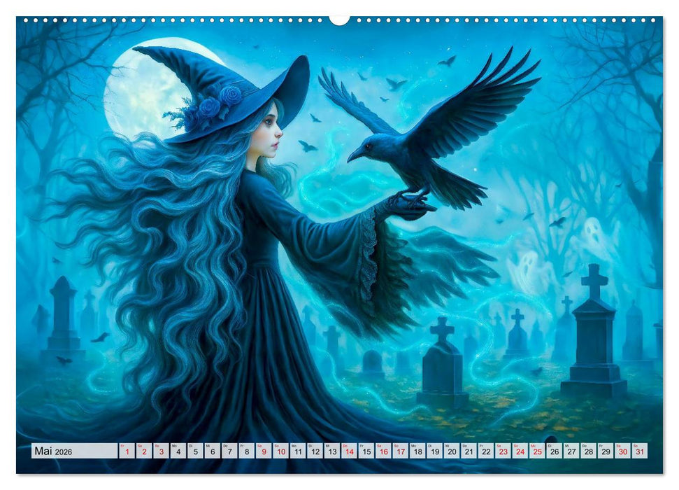 Mystische Hexen - Magische Frauen und finstere Nächte (CALVENDO Premium Wandkalender 2026)
