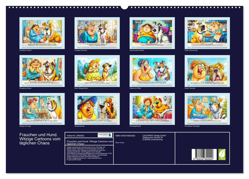Frauchen und Hund. Witzige Cartoons vom täglichen Chaos (CALVENDO Premium Wandkalender 2026)