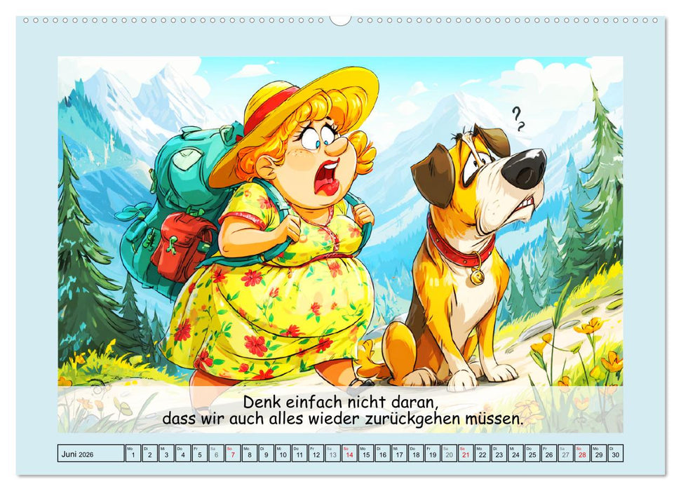 Frauchen und Hund. Witzige Cartoons vom täglichen Chaos (CALVENDO Premium Wandkalender 2026)