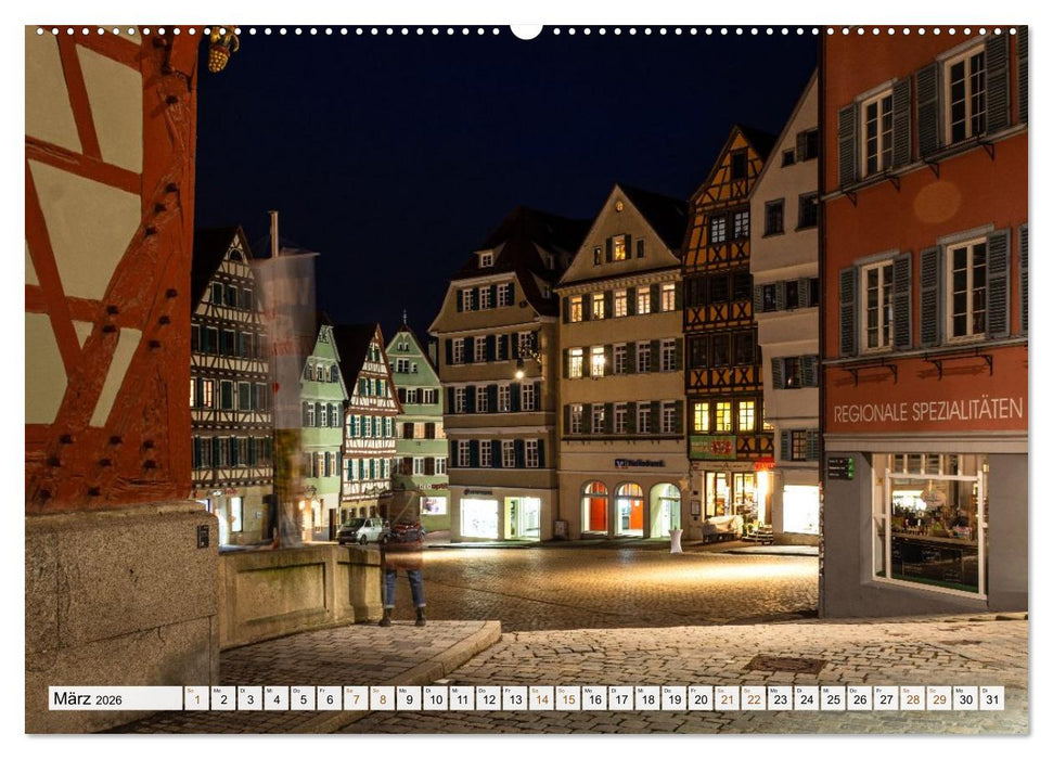 Nachts in Tübingen (CALVENDO Premium Wandkalender 2026)