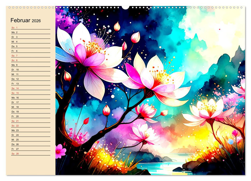 Manga-Landschaften: Ein visueller Ausflug durch Fantasiewelten (CALVENDO Premium Wandkalender 2026)