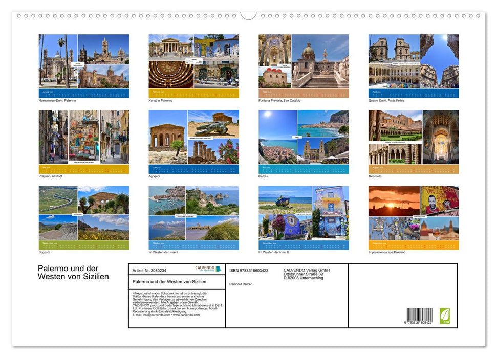 Palermo und der Westen von Sizilien (CALVENDO Wandkalender 2026)
