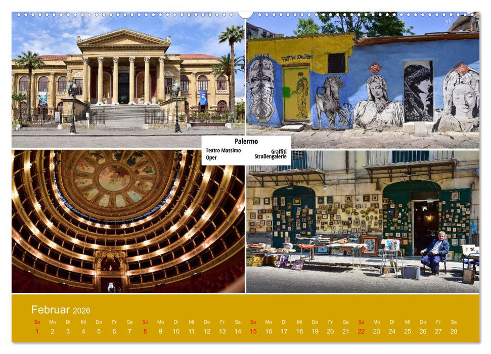 Palermo und der Westen von Sizilien (CALVENDO Wandkalender 2026)