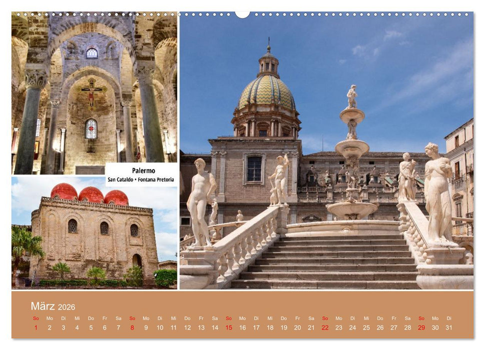 Palermo und der Westen von Sizilien (CALVENDO Premium Wandkalender 2026)