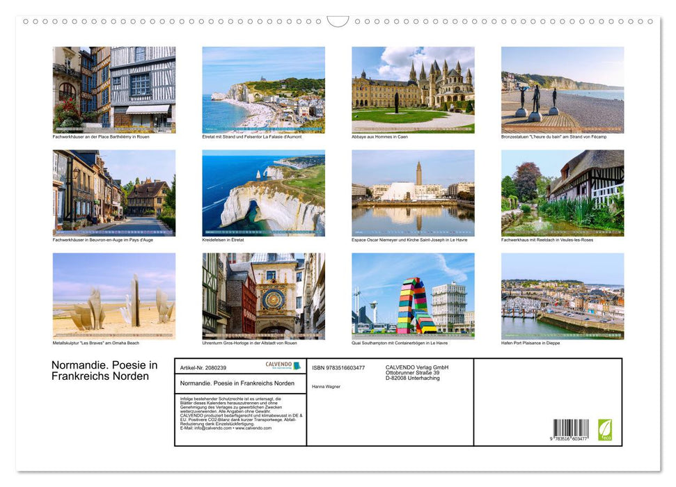 Normandie. Poesie in Frankreichs Norden (CALVENDO Wandkalender 2026)