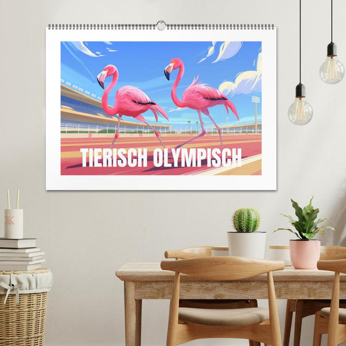 Tierische Olympioniken – Ein farbenfroher KI-Kalender (CALVENDO Wandkalender 2026)