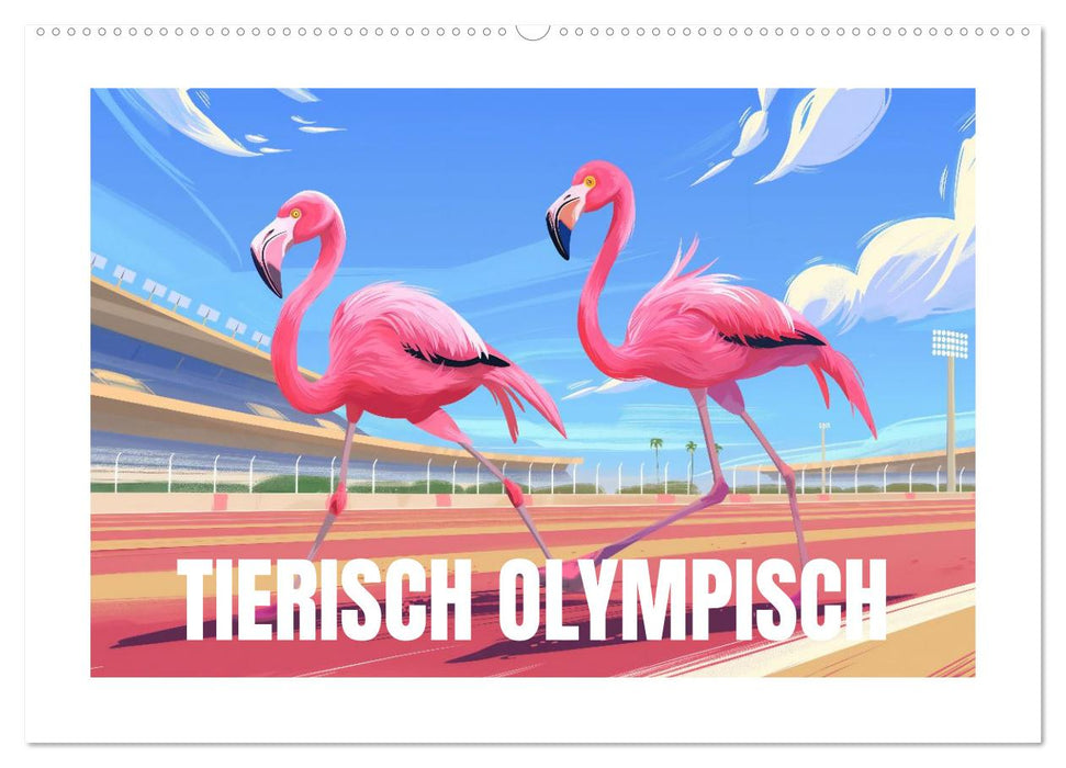 Tierische Olympioniken – Ein farbenfroher KI-Kalender (CALVENDO Wandkalender 2026)