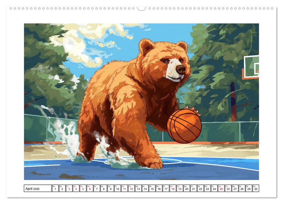 Tierische Olympioniken – Ein farbenfroher KI-Kalender (CALVENDO Wandkalender 2026)