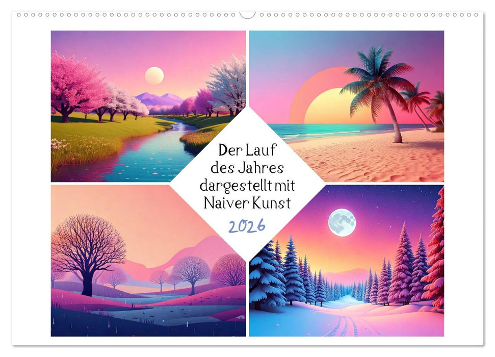 Der Lauf des Jahres dargestellt mit Naiver Kunst (CALVENDO Wandkalender 2026)