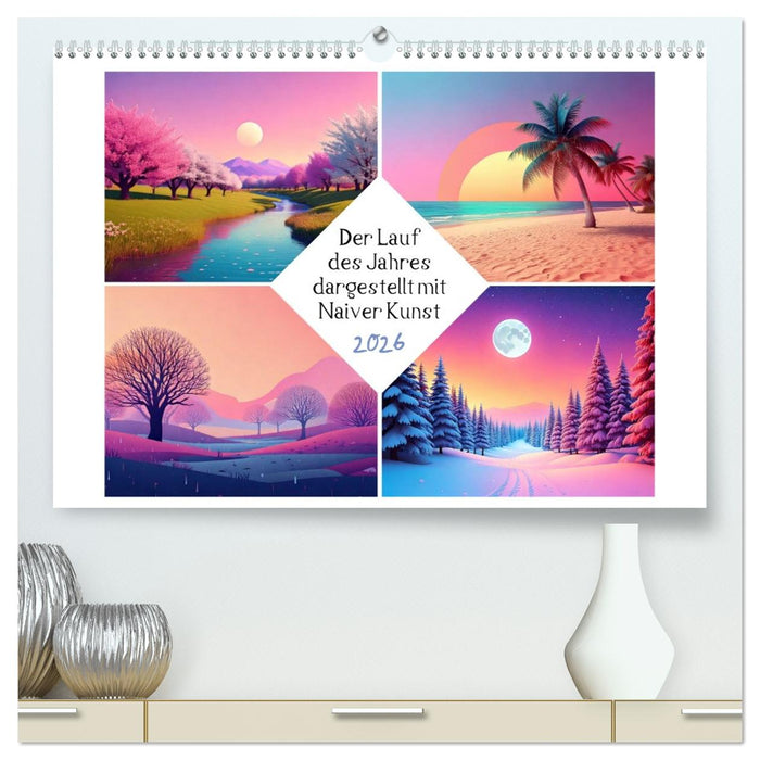 Der Lauf des Jahres dargestellt mit Naiver Kunst (CALVENDO Premium Wandkalender 2026)