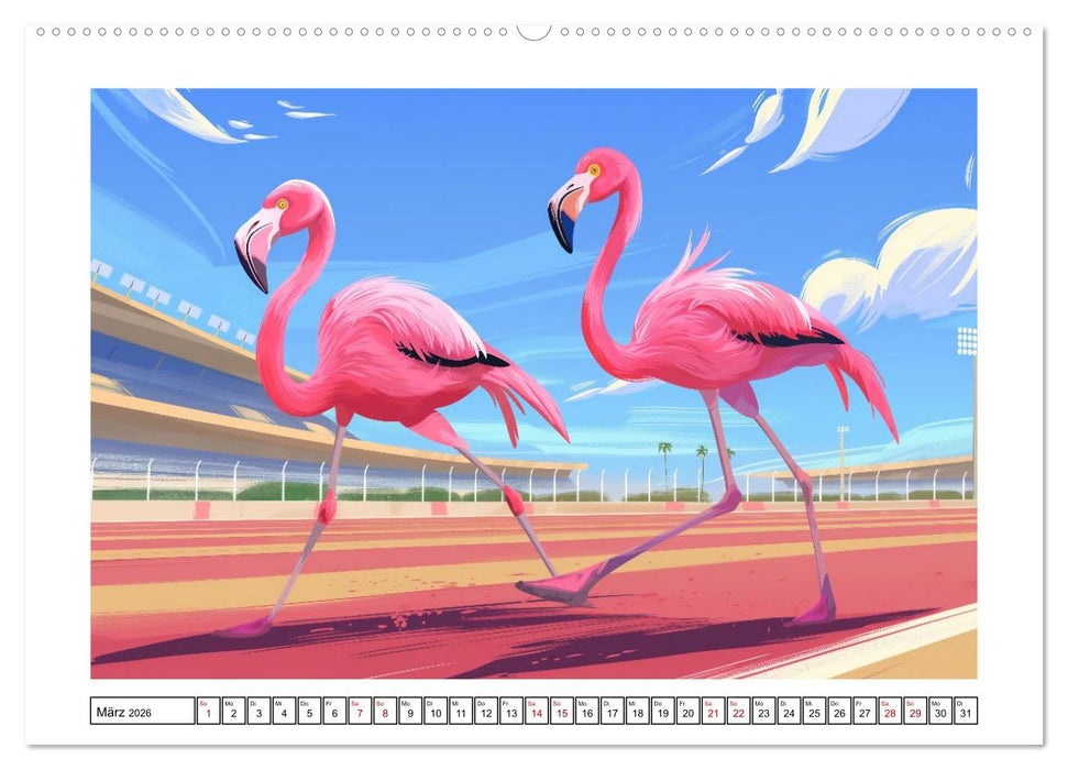Tierische Olympioniken – Ein farbenfroher KI-Kalender (CALVENDO Premium Wandkalender 2026)