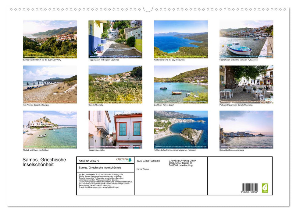 Samos. Griechische Inselschönheit (CALVENDO Wandkalender 2026)
