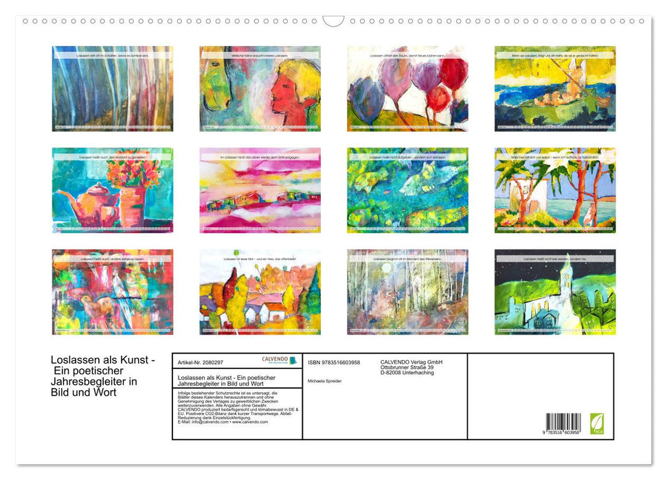 Loslassen als Kunst - Ein poetischer Jahresbegleiter in Bild und Wort (CALVENDO Wandkalender 2026)