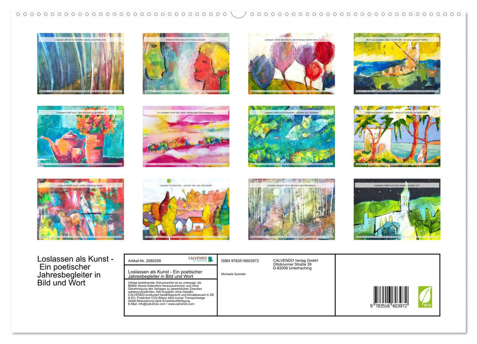 Loslassen als Kunst - Ein poetischer Jahresbegleiter in Bild und Wort (CALVENDO Premium Wandkalender 2026)