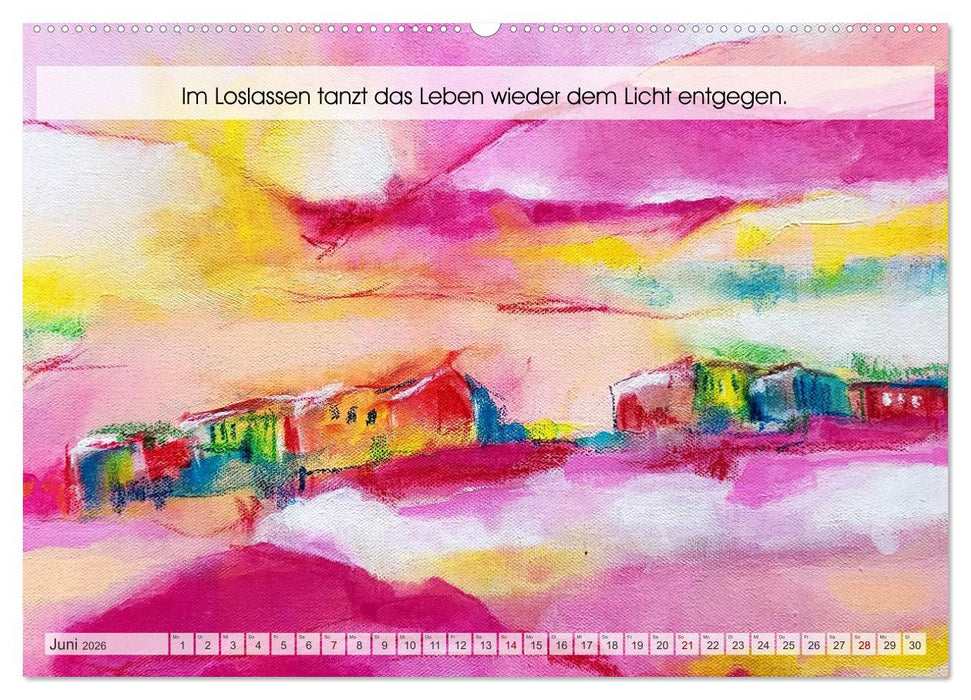 Loslassen als Kunst - Ein poetischer Jahresbegleiter in Bild und Wort (CALVENDO Premium Wandkalender 2026)