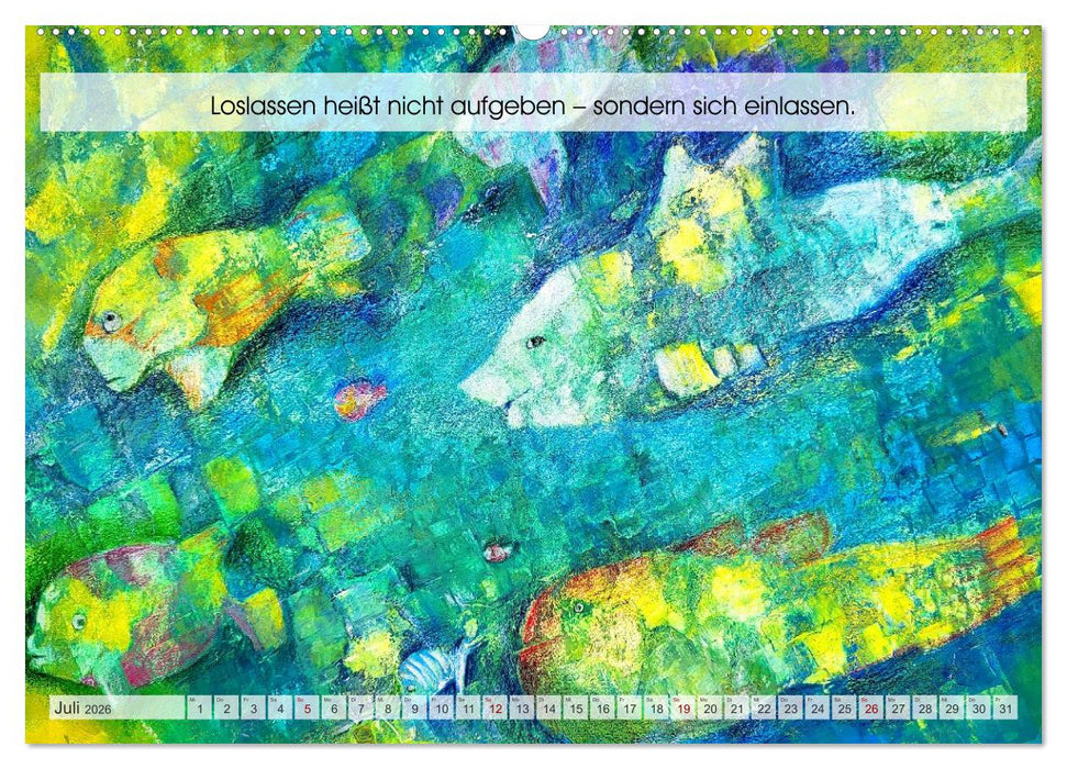 Loslassen als Kunst - Ein poetischer Jahresbegleiter in Bild und Wort (CALVENDO Premium Wandkalender 2026)