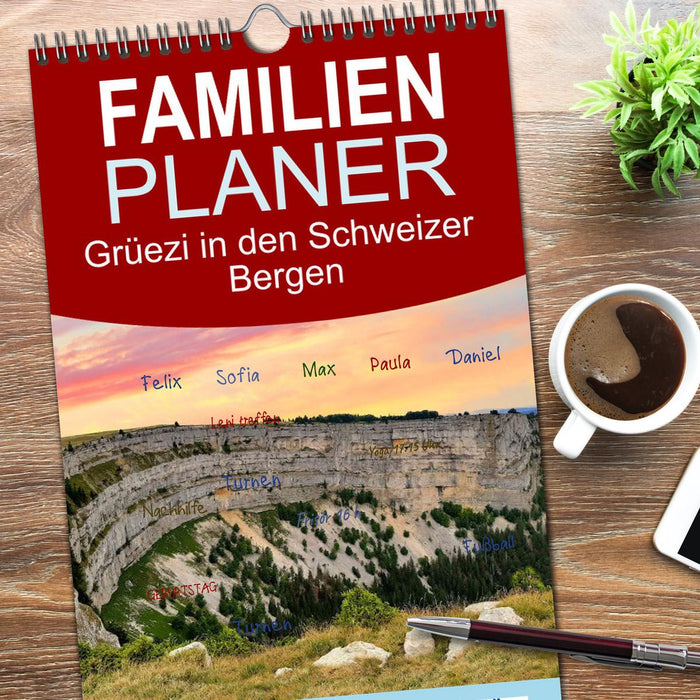 Grüezi in den Schweizer Bergen (CALVENDO Familienplaner 2026)