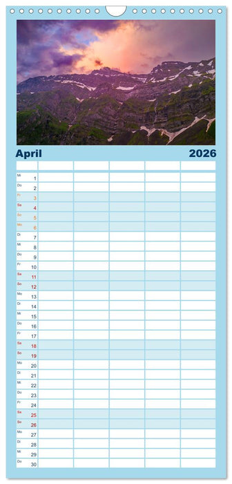 Grüezi in den Schweizer Bergen (CALVENDO Familienplaner 2026)