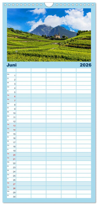 Grüezi in den Schweizer Bergen (CALVENDO Familienplaner 2026)