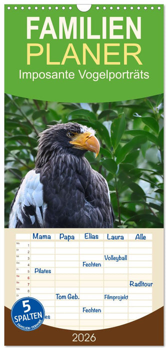 Imposante Vogelporträts (CALVENDO Familienplaner 2026)