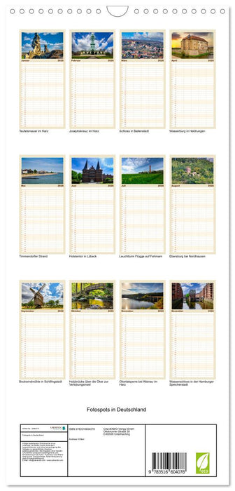 Fotospots in Deutschland (CALVENDO Familienplaner 2026)