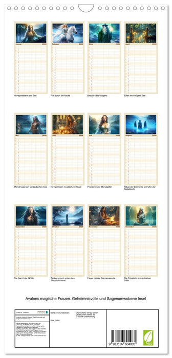 Avalons magische Frauen. Geheimnisvolle und Sagenumwobene Insel (CALVENDO Familienplaner 2026)