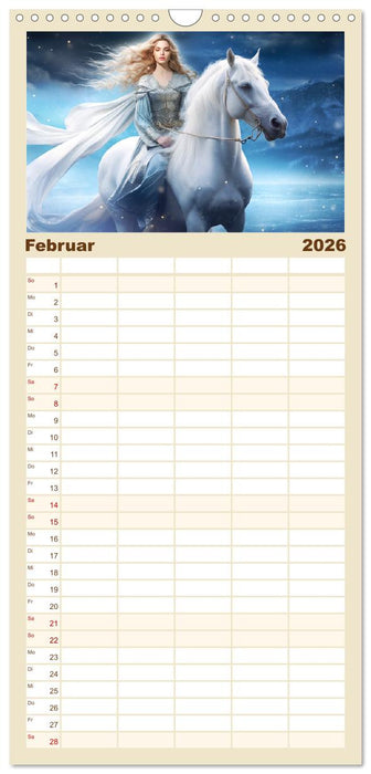 Avalons magische Frauen. Geheimnisvolle und Sagenumwobene Insel (CALVENDO Familienplaner 2026)