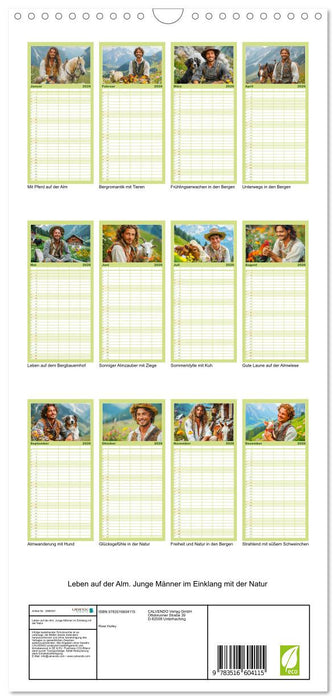 Leben auf der Alm. Junge Männer im Einklang mit der Natur (CALVENDO Familienplaner 2026)