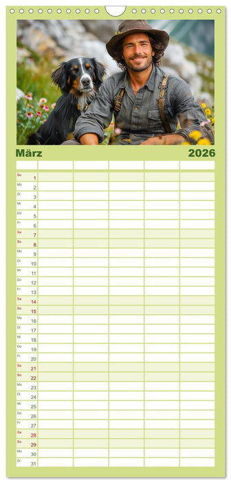 Leben auf der Alm. Junge Männer im Einklang mit der Natur (CALVENDO Familienplaner 2026)
