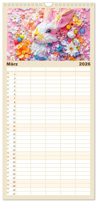 Luftige Collagen. Zauberhafte Tiere in fröhlichen Farben (CALVENDO Familienplaner 2026)