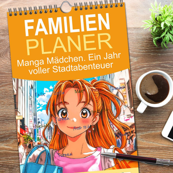 Manga Mädchen. Ein Jahr voller Stadtabenteuer (CALVENDO Familienplaner 2026)
