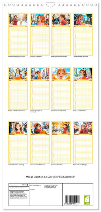 Manga Mädchen. Ein Jahr voller Stadtabenteuer (CALVENDO Familienplaner 2026)