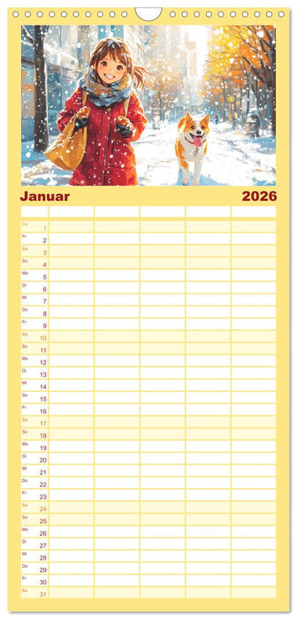 Manga Mädchen. Ein Jahr voller Stadtabenteuer (CALVENDO Familienplaner 2026)