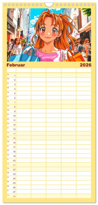 Manga Mädchen. Ein Jahr voller Stadtabenteuer (CALVENDO Familienplaner 2026)