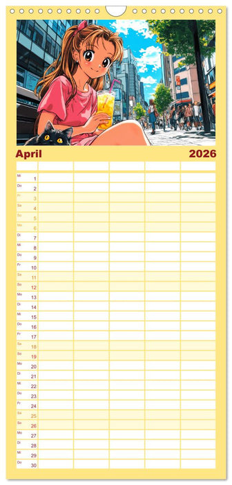 Manga Mädchen. Ein Jahr voller Stadtabenteuer (CALVENDO Familienplaner 2026)