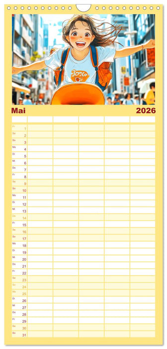 Manga Mädchen. Ein Jahr voller Stadtabenteuer (CALVENDO Familienplaner 2026)