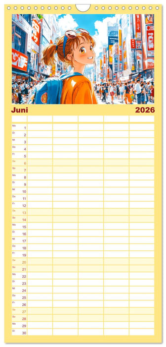 Manga Mädchen. Ein Jahr voller Stadtabenteuer (CALVENDO Familienplaner 2026)