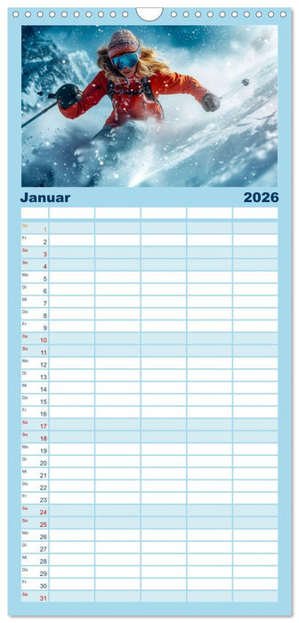 Skifahren - tolle Momente (CALVENDO Familienplaner 2026)
