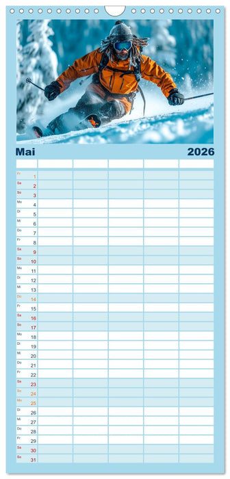 Skifahren - tolle Momente (CALVENDO Familienplaner 2026)