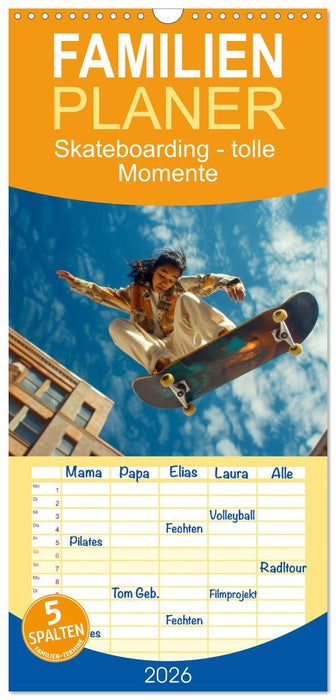 Skateboarding - tolle Momente (CALVENDO Familienplaner 2026)