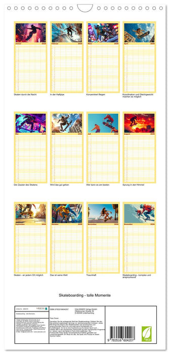 Skateboarding - tolle Momente (CALVENDO Familienplaner 2026)