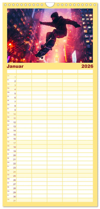 Skateboarding - tolle Momente (CALVENDO Familienplaner 2026)