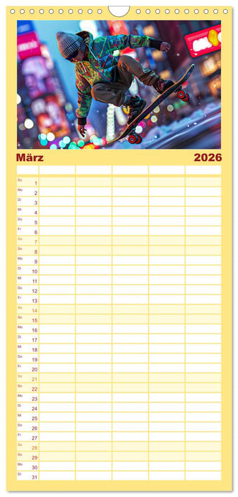 Skateboarding - tolle Momente (CALVENDO Familienplaner 2026)