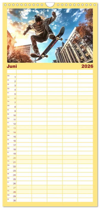 Skateboarding - tolle Momente (CALVENDO Familienplaner 2026)