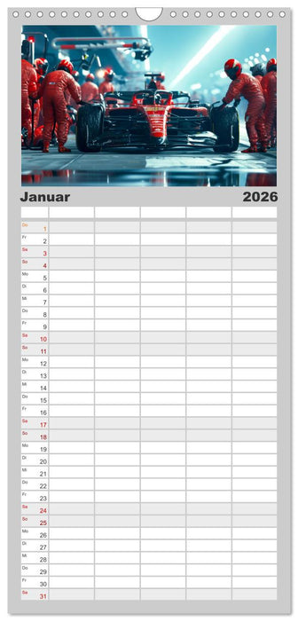 Boxenstopp - eingespieltes Team (CALVENDO Familienplaner 2026)