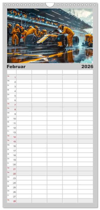 Boxenstopp - eingespieltes Team (CALVENDO Familienplaner 2026)